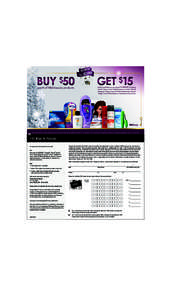 BUY $50  GET $15 worth of P&G beauty products