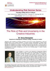 PDF - The Role of Risk and Uncertainty in the Creative Industries - seminar flyer