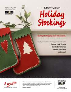 MCRD San Diego ITT Info | Tickets | Tours Make gift shopping easy this season. Stuff your holiday stockings and cards with