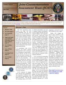 Volume 1 Issue 4  July 2013 Joint Counterterrorism Assessment Team (JCAT)
