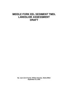 Eel River (Middle Fork) TMDL Sediment: Appendix B