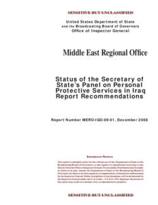 SENSITIVE BUT UNCLASSIFIED United States Department of State and the Broadcasting Board of Governors