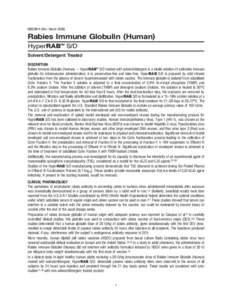 Rev. MarchRabies Immune Globulin (Human) HyperRABm S/D Solvent/Detergent Treated DESCRIPTION