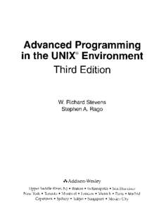 Advanced programming in the UNIX environment