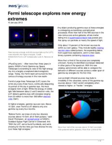 Fermi telescope explores new energy extremes