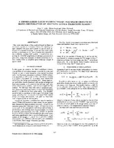 A GENERALIZED GAUSS MARKOV MODEL FOR SPACE OBJECTS IN BLIND RESTORATION OF ADAPTIVE OPTICS TELESCOPE IMAGES * Brian D. Jeffst, Sheila Hongt and Julian Christout Computer Engineering, 459 CB, Brigham Young University, Pro