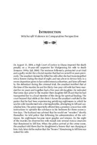 INTRODUCTION  Witchcraft Violence in Comparative Perspective Y•Z