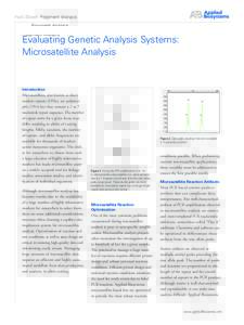 Fact Sheet Fragment Analysis  Evaluating Genetic Analysis Systems: Microsatellite Analysis  Introduction