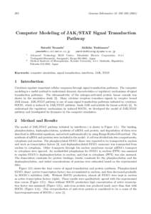 Genome Informatics 12: 282–Computer Modeling of JAK/STAT Signal Transduction Pathway