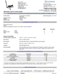 Ferro Stain 41367A Material Safety Data Sheet