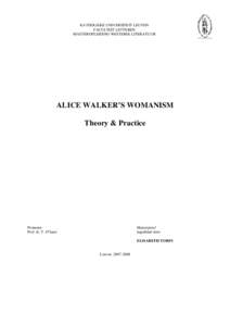 Black feminism / Africana philosophy / Gender / Womanism / Feminist theory / Alice Walker / The Temple of My Familiar / Africana womanism