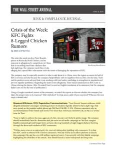 JUNE APRIL15, 2, 2015 Crisis of the Week: KFC Fights