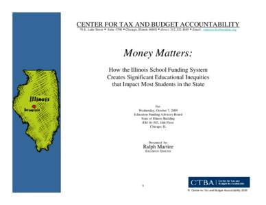 Center for Tax and Budget Accountability EFAB Presentation October 7, 2009