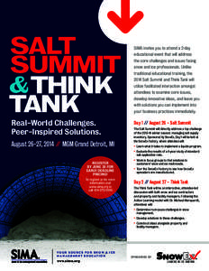 SALT SUMMIT & THINK TANK Real-World Challenges. Peer-Inspired Solutions.