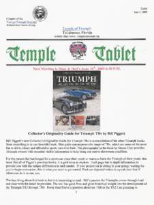 June June 3, 2009 Temple of Triumph Tallahassee, Florida website: http://www.Templeoftriumph.org