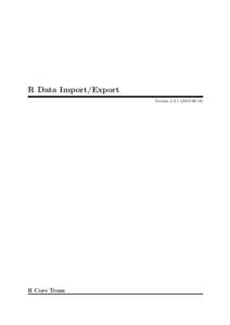 R Data Import/Export Version18) R Core Team  This manual is for R, version18).