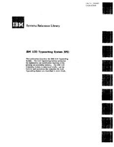 File NoGA26IBM  Systems Reference Library