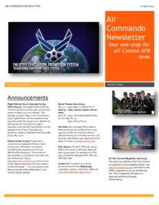 AIR COMMANDO NEWSLETTER  22 April 2015 Air Commando