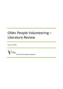 Older People Volunteering – Literature Review