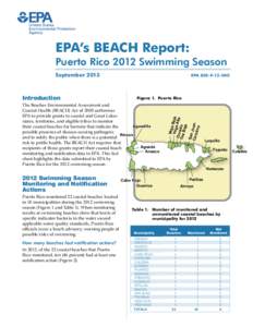 EPA’s BEACH Report: Puerto Rico 2012 Swimming Season September 2013 Figure 1.	 Puerto Rico