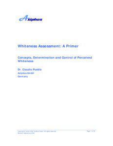 Whiteness Assessment: A Primer Concepts, Determination and Control of Perceived Whiteness
