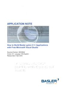 How to Build Basler pylon C++ Applications with Free Microsoft Visual Studio