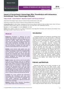 Research Article  iMedPub Journals http://www.imedpub.com/  JOURNAL OF NEUROLOGY AND NEUROSCIENCE