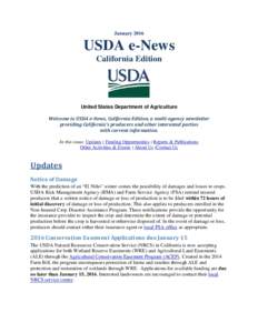 JanuaryUSDA e-News California Edition  United States Department of Agriculture