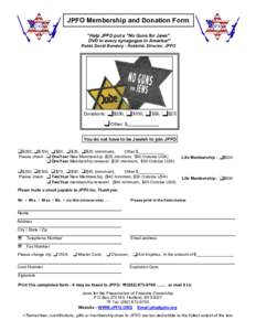JPFO Membership and Donation Form 