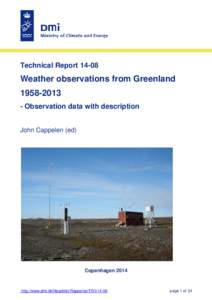 Technical ReportWeather observations from GreenlandObservation data with description John Cappelen (ed)