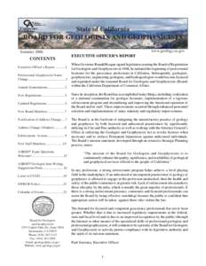 Summer 2006 Newsletter - California Board for Geologists and Geophysicists