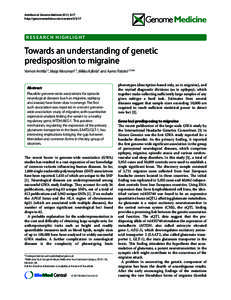 Anttila et al. Genome Medicine 2011, 3:17 http://genomemedicine.com/contentRESEARCH HIGHLIGHT  Towards an understanding of genetic