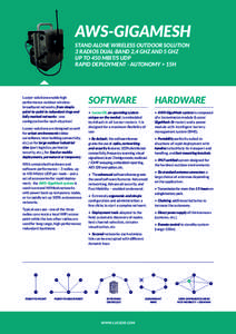 AWS-GIGAMESH STAND ALONE WIRELESS OUTDOOR SOLUTION 3 RADIOS DUAL-BAND 2,4 GHZ AND 5 GHZ UP TO 450 MBIT/S UDP RAPID DEPLOYMENT - AUTONOMY > 15H