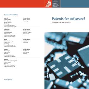Patents for software? European law and practice