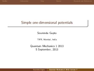 Simple one-dimensional potentials