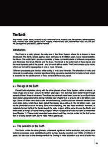 CHAPTER 2  The Earth Key words: Earth, Moon, oceanic crust, continental crust, mantle, core, lithosphere, asthenosphere, rock, mineral, rock cycle, igneous rock, magma, metamorphic rock, sedimentary rock, soil, soil prof