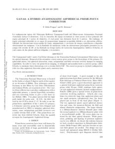 RevMexAA (Serie de Conferencias), 35, 259–[removed]GANAS: A HYBRID ANASTIGMATIC ASPHERICAL PRIME-FOCUS