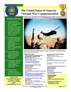 mingo  The United States of America Vietnam War Commemoration FIRST QUARTER 2012 COMMEMORATION NEWSLETTER