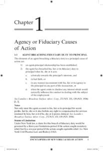 Chapter  1 Agency or Fiduciary Causes of Action