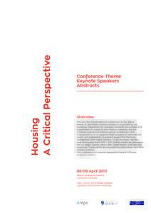 Housing A Critical Perspective Conference Theme Keynote Speakers Abstracts