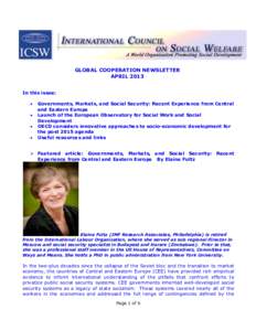 GLOBAL COOPERATION NEWSLETTER APRIL 2013 In this issue:   