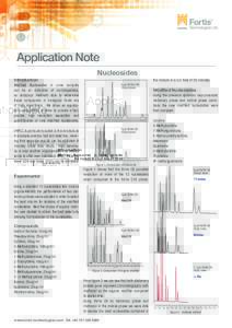 Application Note Nucleosides Introduction Modified Nucleosides in urine samples can be an indication of carcinogenesis, so analytical methods able to determine