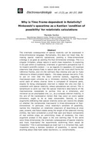 Why is Time Frame-dependent in Relativity? Minkowski's spacetime as a Kantian 'condition of possibility' for relativistic c...