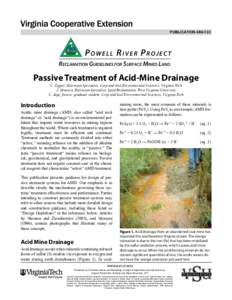 PUBLICATION[removed]Powell River Project Reclamation Guidelines for Surface Mined Land  Passive Treatment of Acid-Mine Drainage