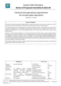 European Aviation Safety Agency  Notice of Proposed AmendmentTechnical and operational requirements for remote tower operations RMT.0624 — 