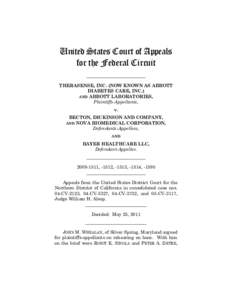United States Court of Appeals for the Federal Circuit __________________________ THERASENSE, INC. (NOW KNOWN AS ABBOTT DIABETES CARE, INC.) AND ABBOTT LABORATORIES,