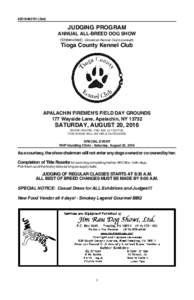 #Sat)  JUDGING PROGRAM ANNUAL ALL-BREED DOG SHOW (Unbenched) (American Kennel Club Licensed)