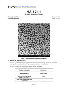 HA 1211 M-CrAlY Superalloy Powder Product Code: Technical Data Sheet  Revision: # 001