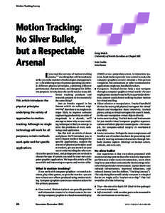 Motion Tracking Survey  Motion Tracking: No Silver Bullet, but a Respectable Arsenal