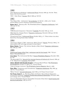 VSBA Bibliography - Writings About Venturi, Scott Brown and Associates (1960s[removed] 